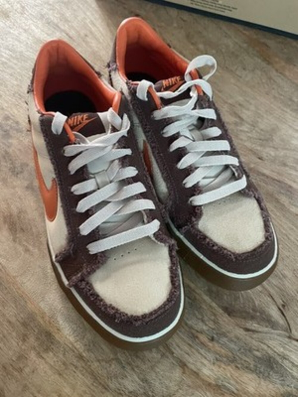 Nike Dunk Low Frayed Brown Orange 317379-281 Women Sz 8.5 vintage Fall Scarecrow